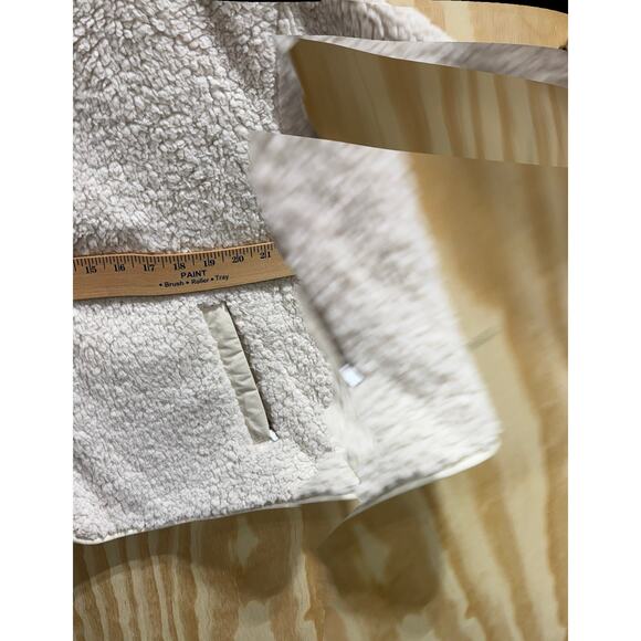 Athleta Women’s Sherpa Fleece Zip Jacket Cream White M Cozy Full Zip perfromance - Picture 4 of 11